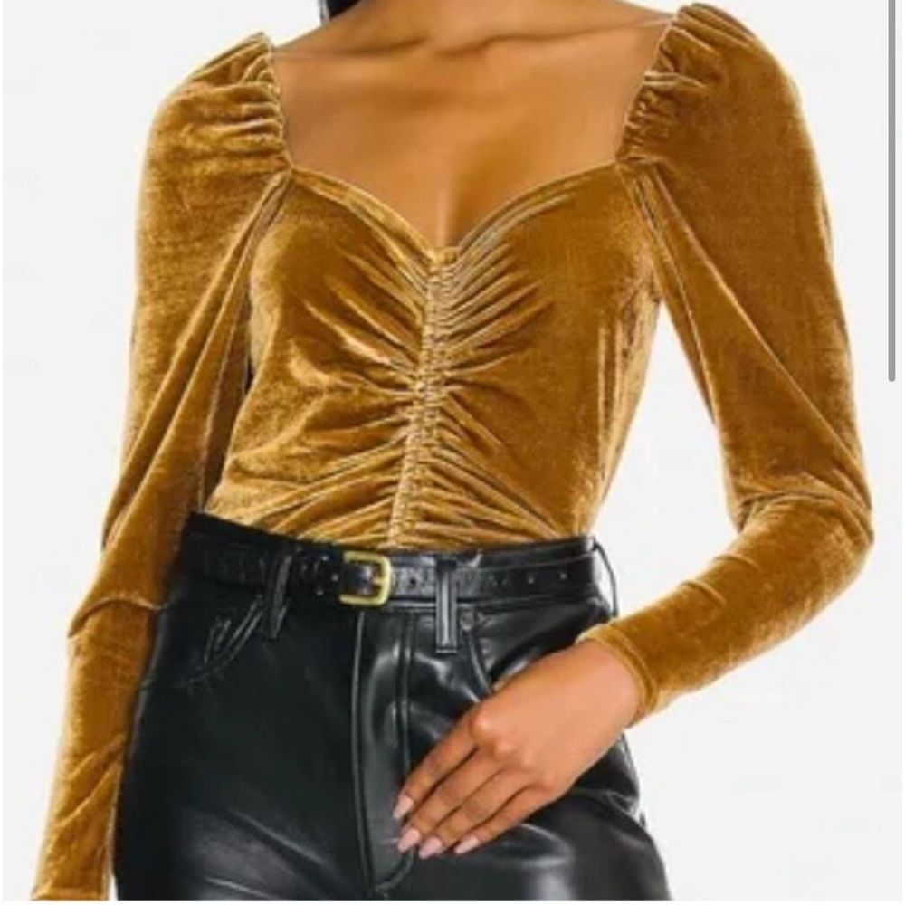NWT Steve Madden BB Dakota Amber Velvet Ruched Bodice Top M